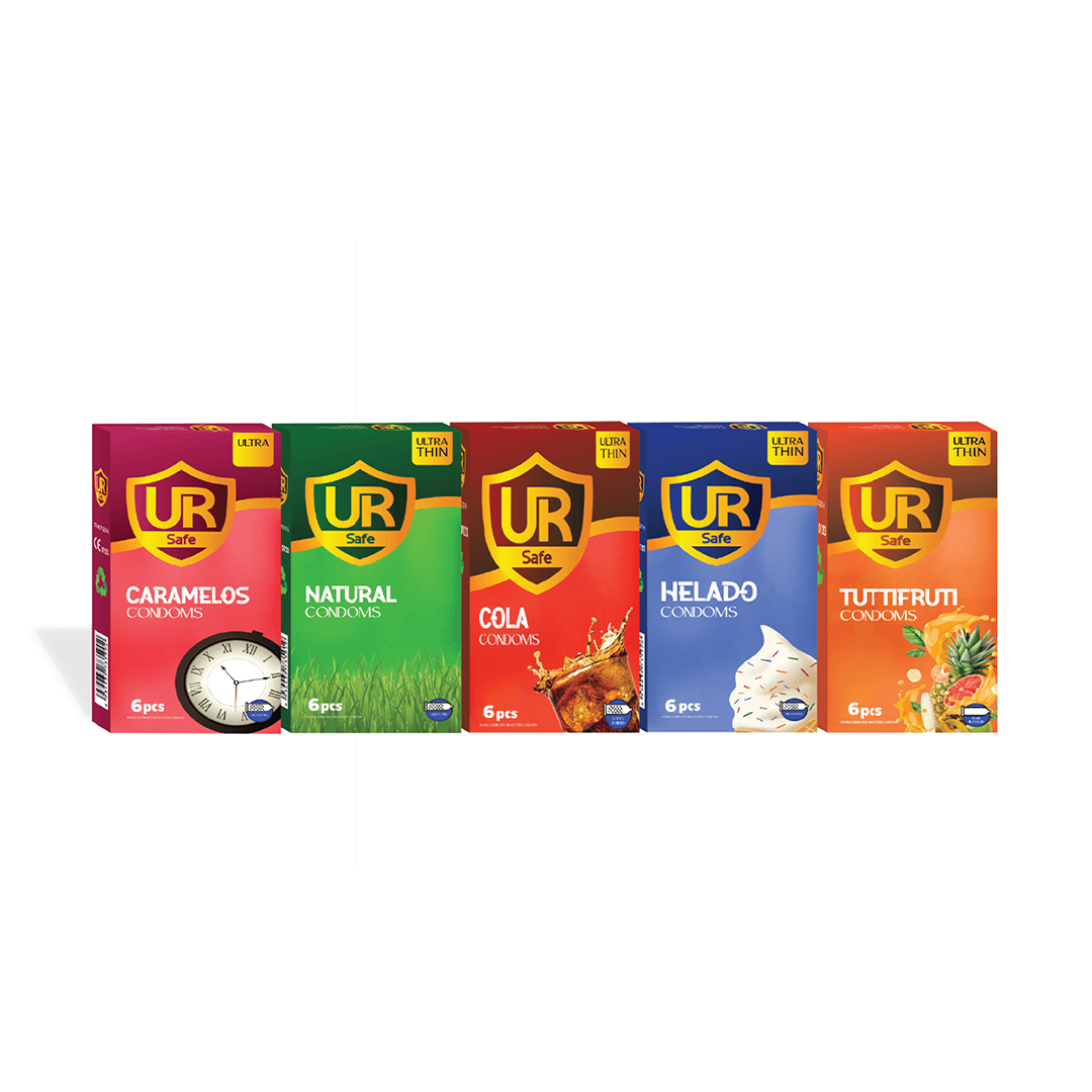 UR Safe Condoms with 5 Flavors (Pack of 6 pcs)