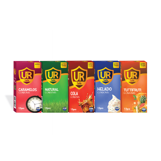 UR Safe Condoms with 5 Flavors (Pack of 12 pcs)