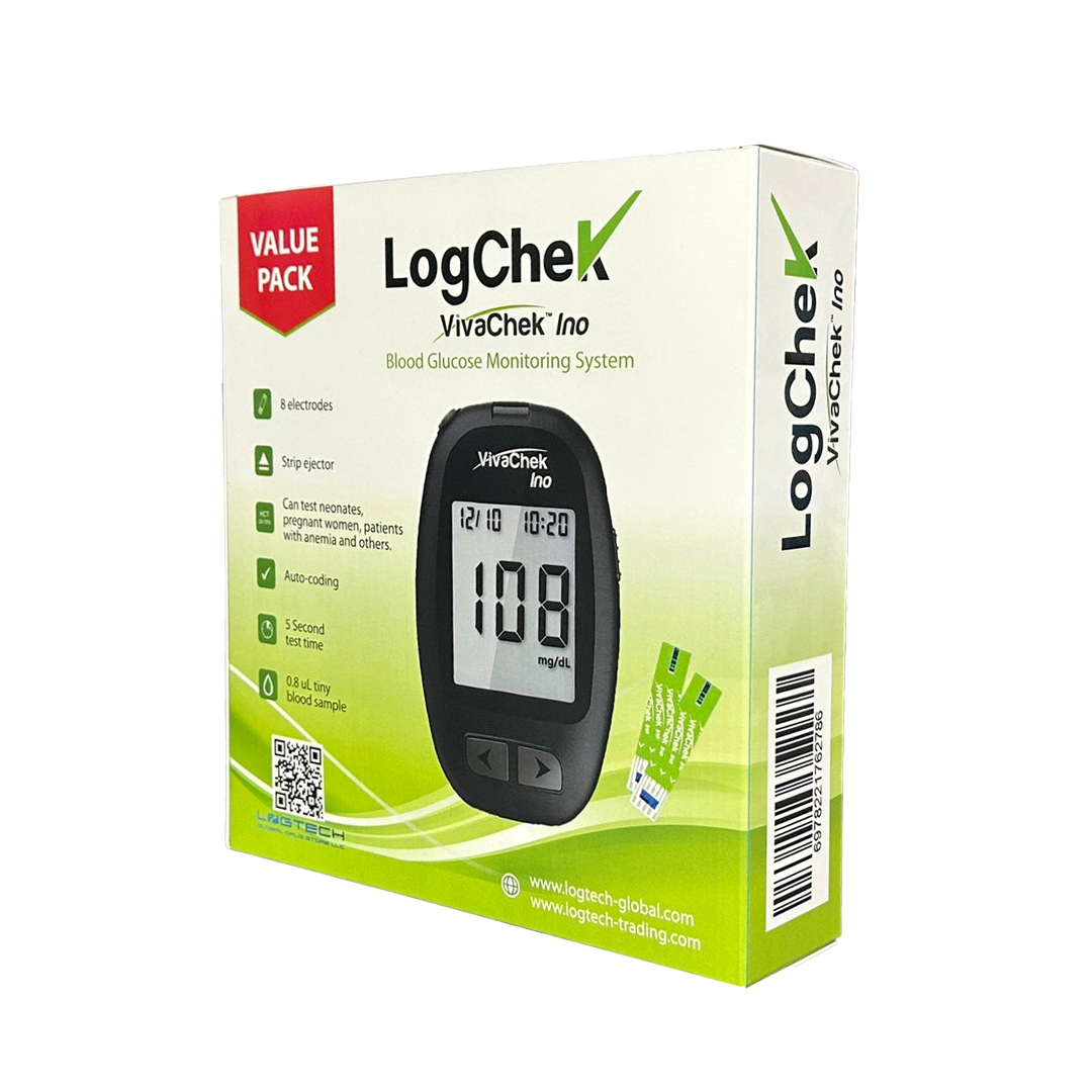 Logchek Value Pack - 2 Strips +1 Meter +1 Lancet